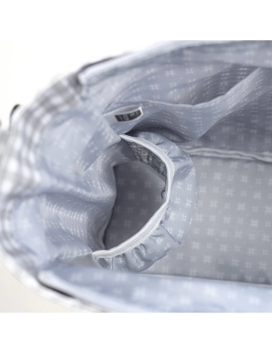 Bolsa Canastilla I Love Vichy de Walking Mum Gris