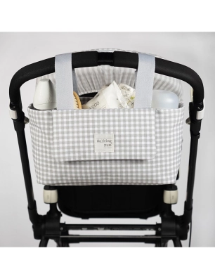 Bolso Organizador I Love Vichy de Walking Mum Gris