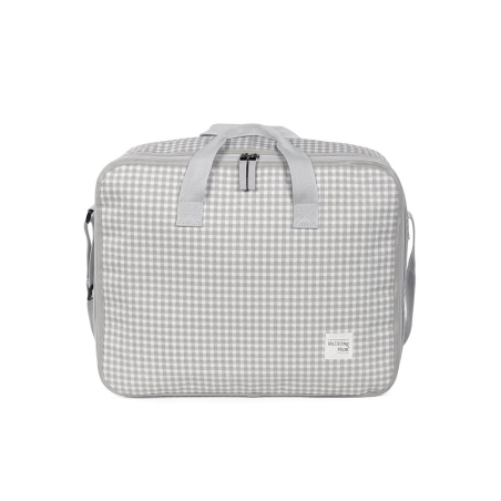 Maleta Maternal I Love Vichy de Walking Mum Gris
