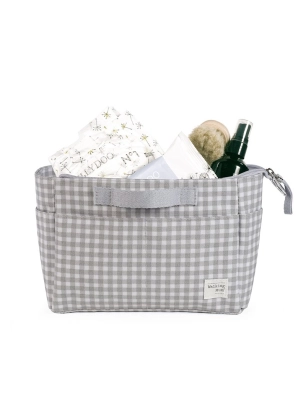 Neceser de Viaje I Love Vichy de Walking Mum Gris