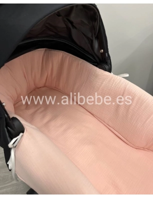 Funda Capazo Cybex Priam Gofre Bámbula de Giraffa Bianca e Blu Rosa Palo