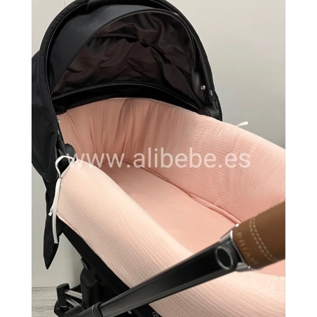 Funda Capazo Cybex Priam Gofre Bámbula de Giraffa Bianca e Blu Rosa Palo