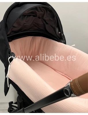 Funda Capazo Cybex Priam Gofre Bámbula de Giraffa Bianca e Blu Rosa Palo