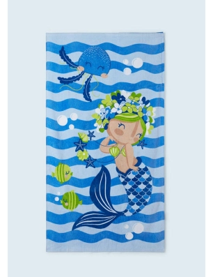 Toalla Estampada con Mochila Mayoral azul