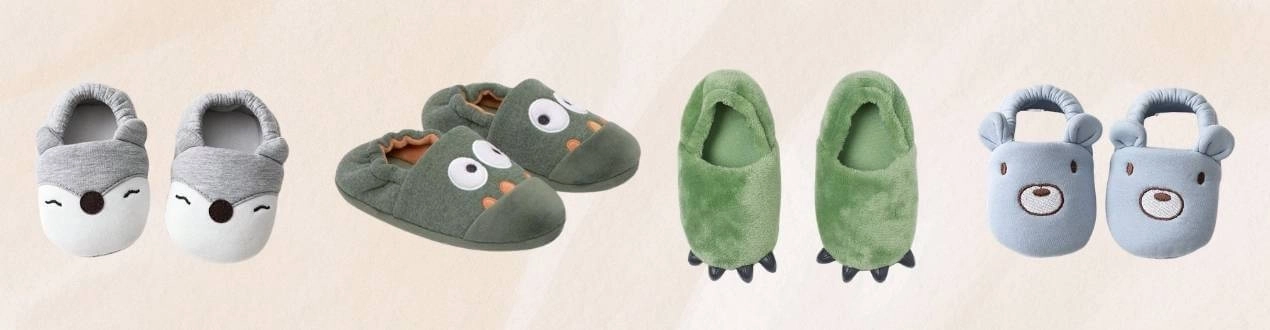 Zapatillas de casa para bebé, niño y niña en invierno
