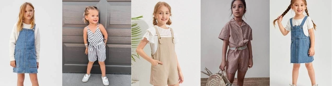 Monos y petos para niña