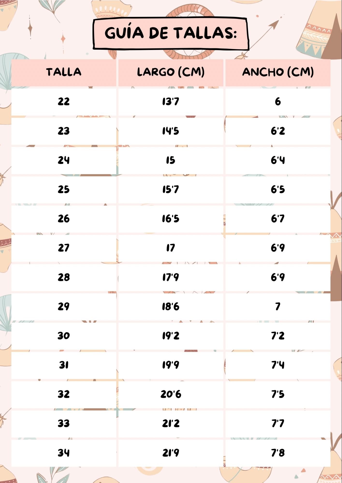 Guía de Tallas de Vulladi