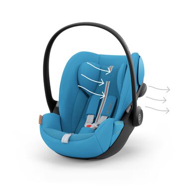 Para que tanto los viajes en coche como los paseos sean cómodos, la Silla de Coche Portabebé Cybex Cloud G i-Size es transpirable. Su sistema de ventilación integral con orificios integrados en la carcasa permite la óptima circulación del aire. Así, tu bebé viaja más cómodo en el coche.