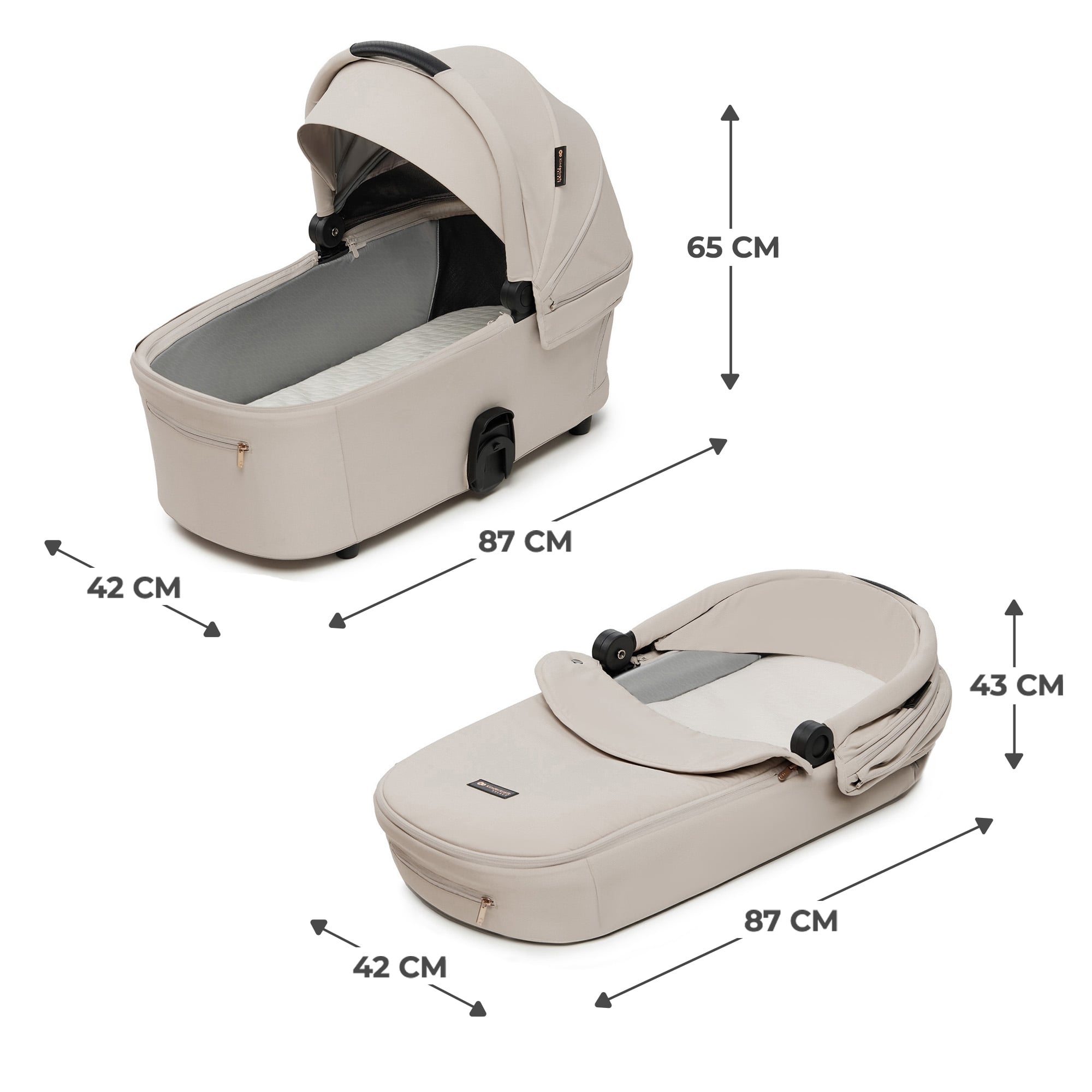 Cochecito 2 piezas Kinderkraft Nea - dimensiones